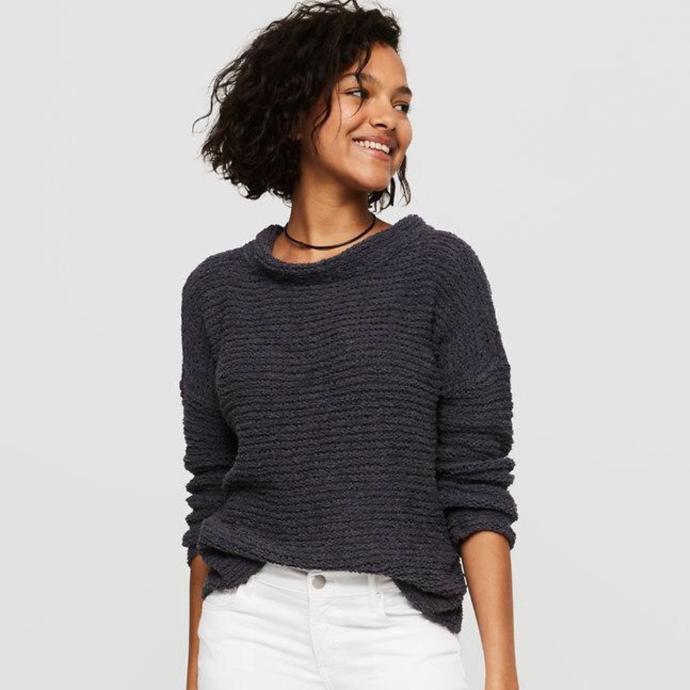 Lou & Grey Gray Cowl Neck Sweater